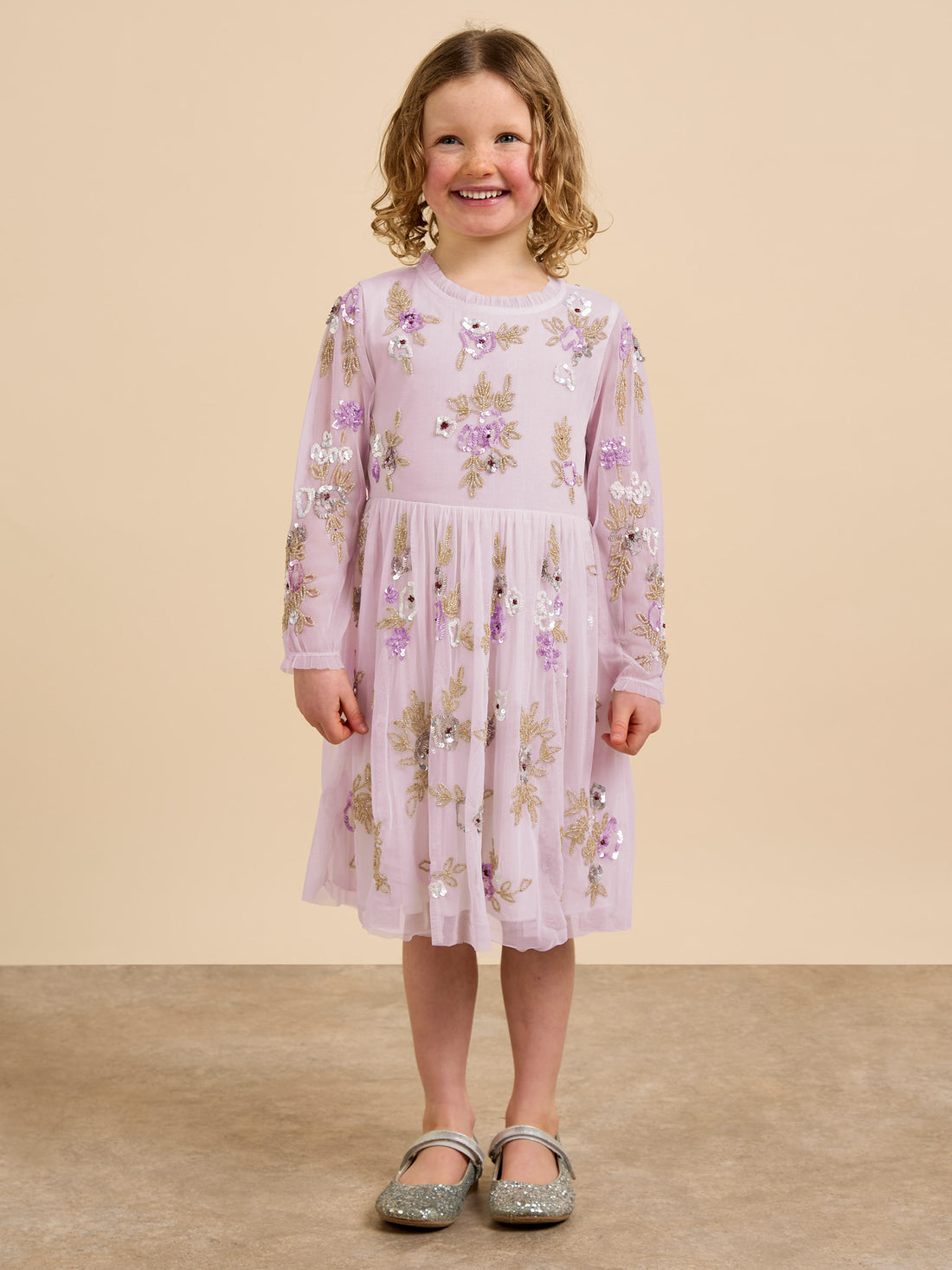 GWD Aimee Sequin Embellished Lilac Dress