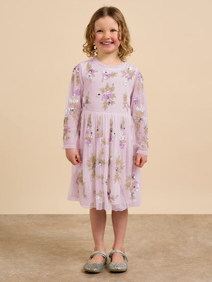 GWD Aimee Sequin Embellished Lilac Dress