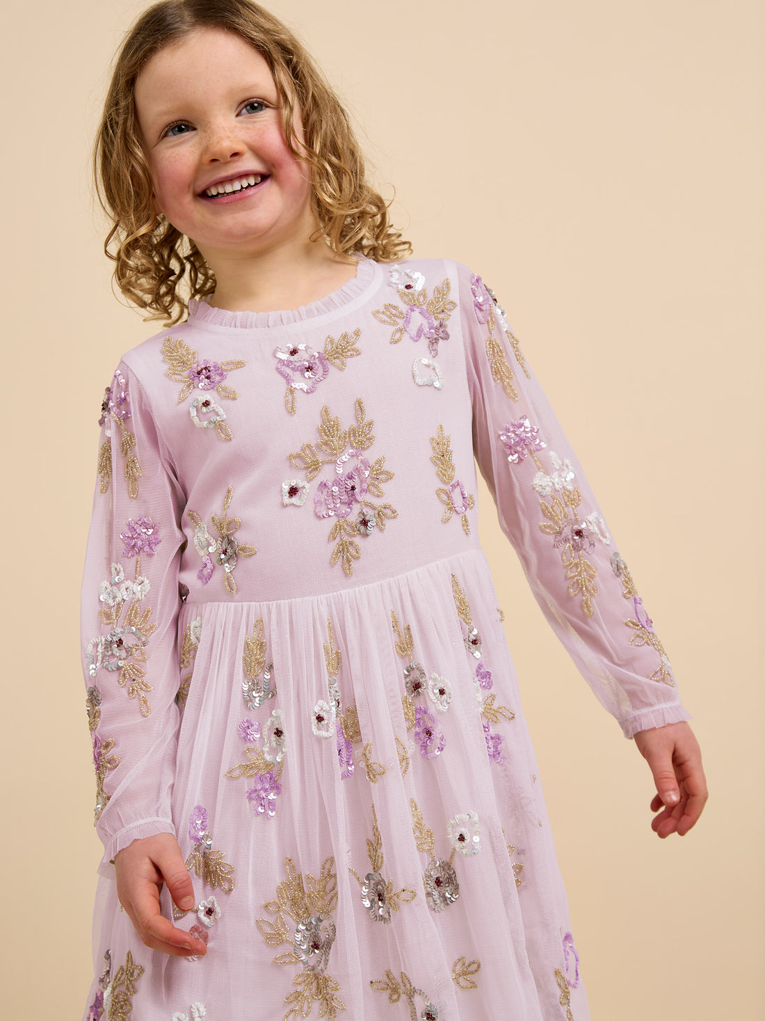 GWD Aimee Sequin Embellished Lilac Dress