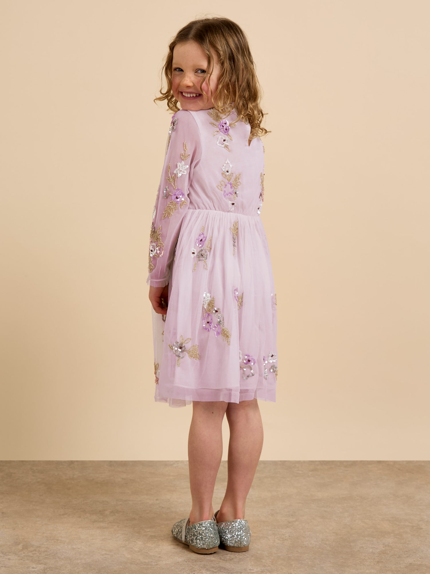 GWD Aimee Sequin Embellished Lilac Dress