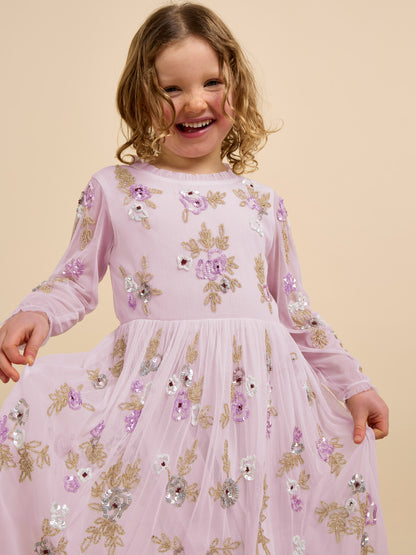 GWD Aimee Sequin Embellished Lilac Dress