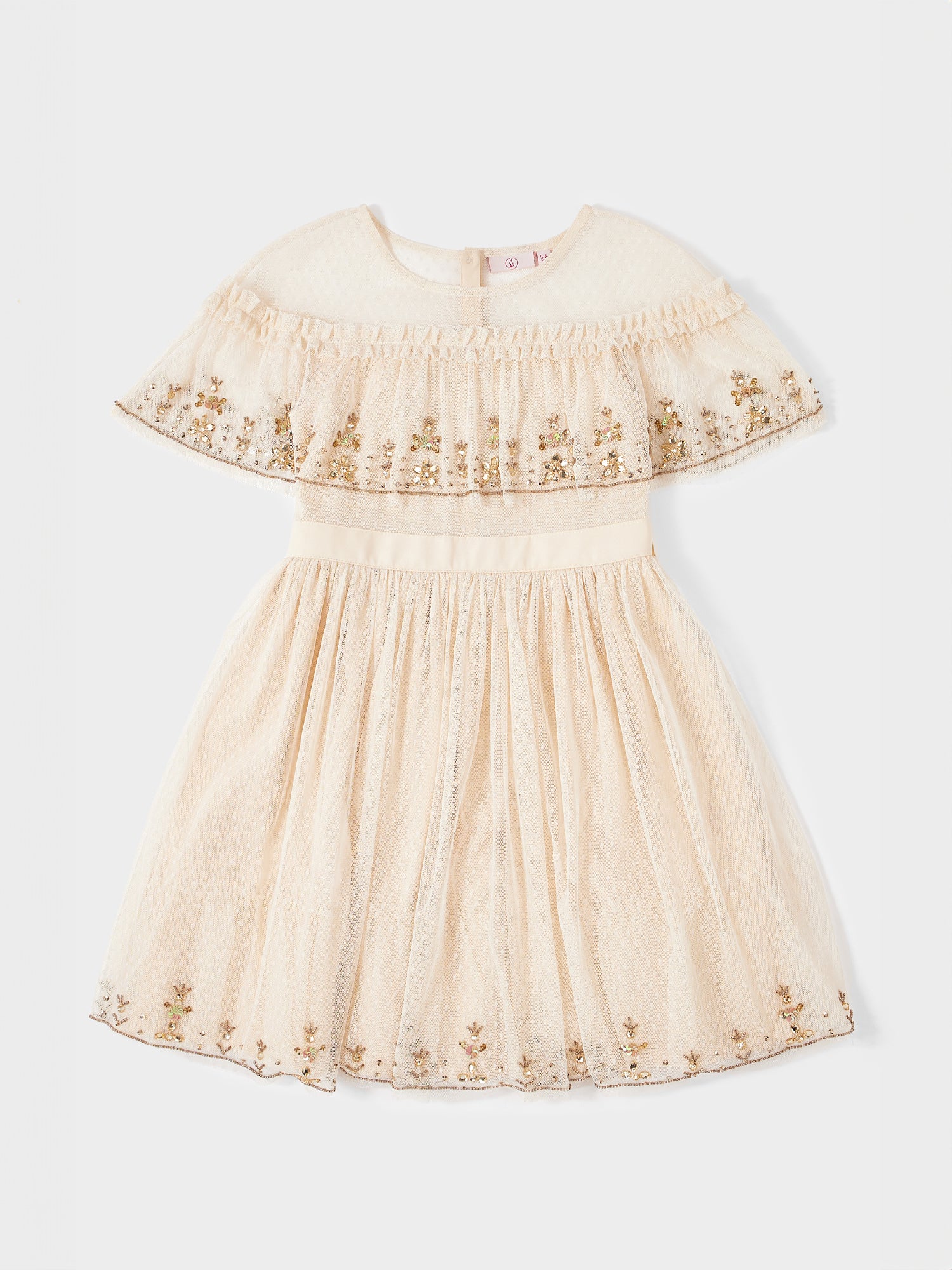 GWD Ashley Embellished Cape Sleeve Dress