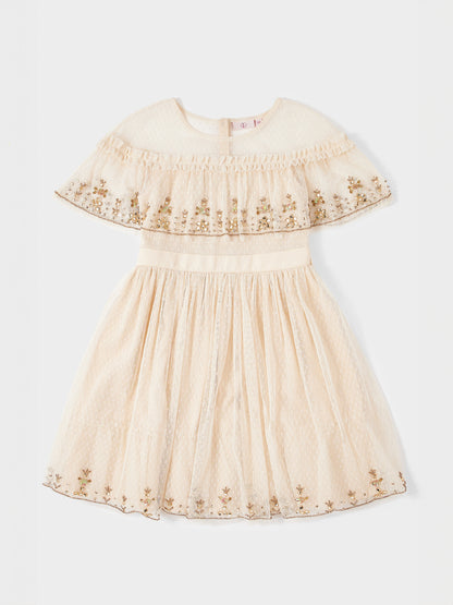 Ashley Embellished Cape Sleeve Dress