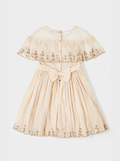 GWD Ashley Embellished Cape Sleeve Dress