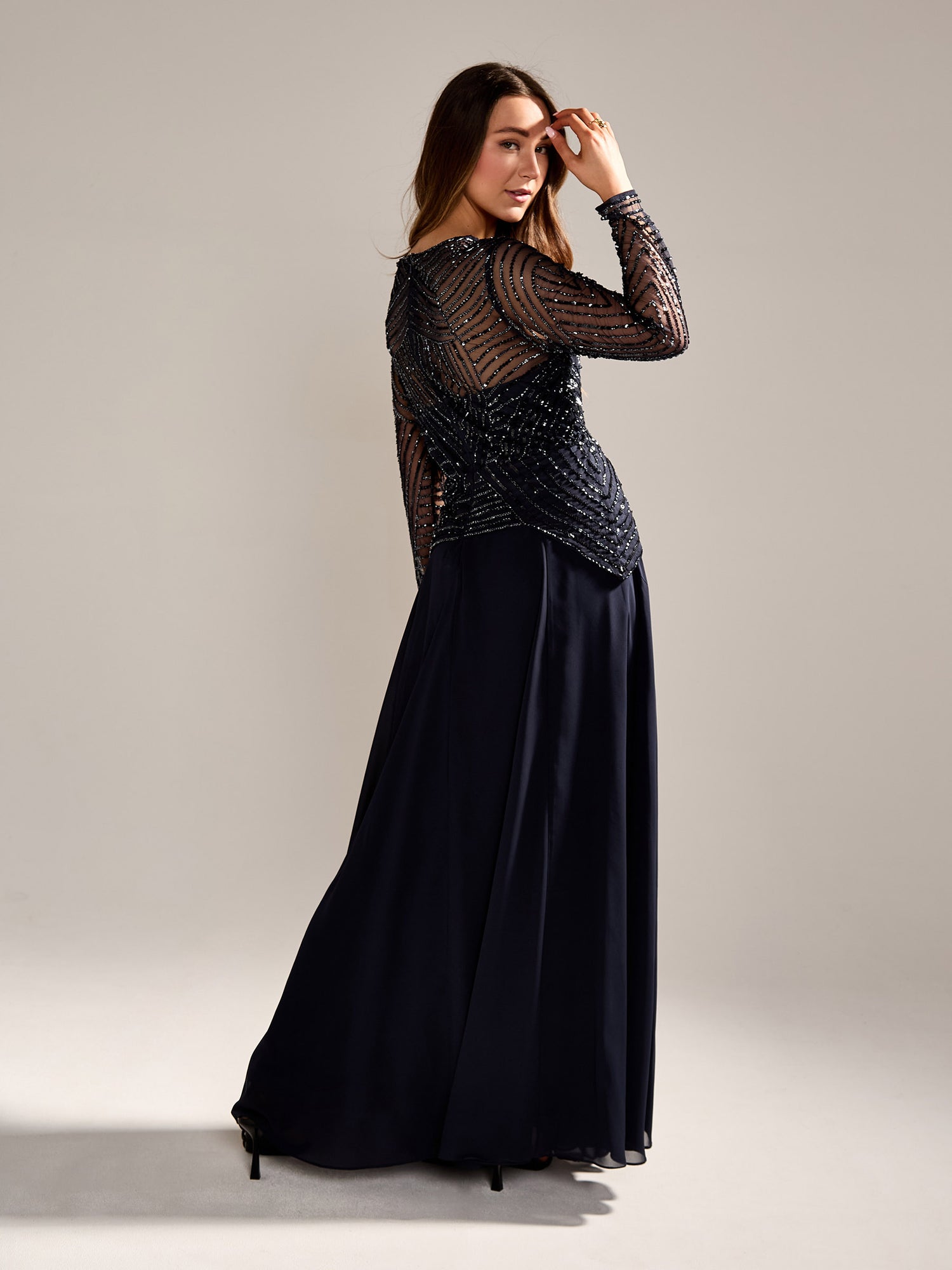 GWD Audrey Embellished Sparkle Dress Navy