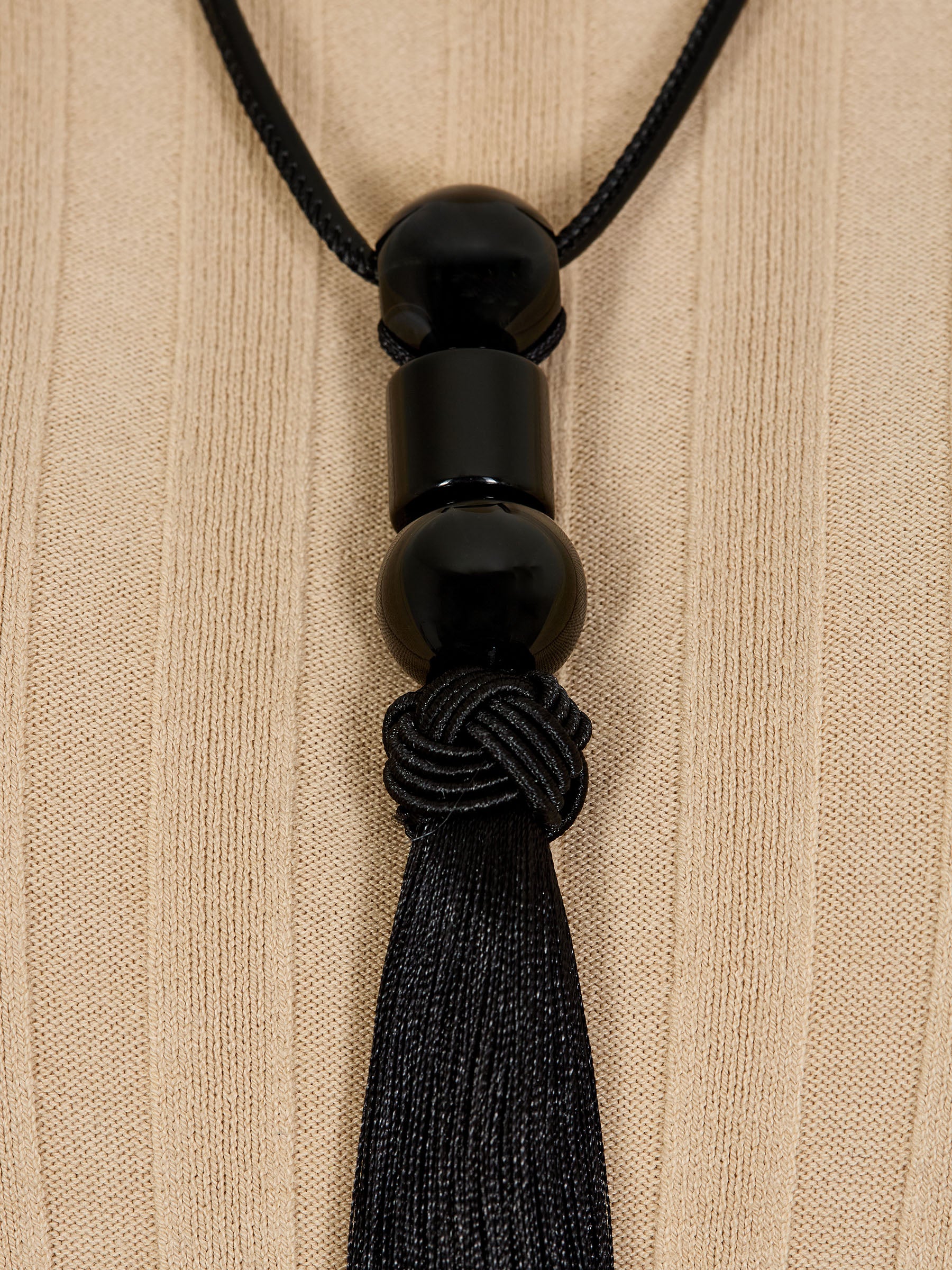 GWD Beth Tassel Necklace Collection, Red, Black and Brown