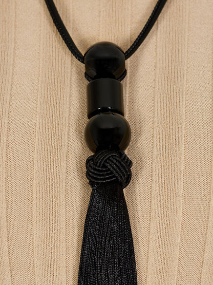 GWD Beth Tassel Necklace Collection, Red, Black and Brown