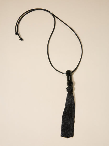 GWD Beth Tassel Necklace Collection, Red, Black and Brown