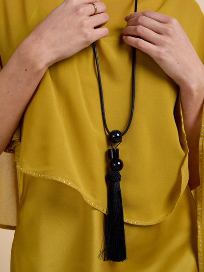 GWD Beth Tassel Necklace Collection, Red, Black and Brown