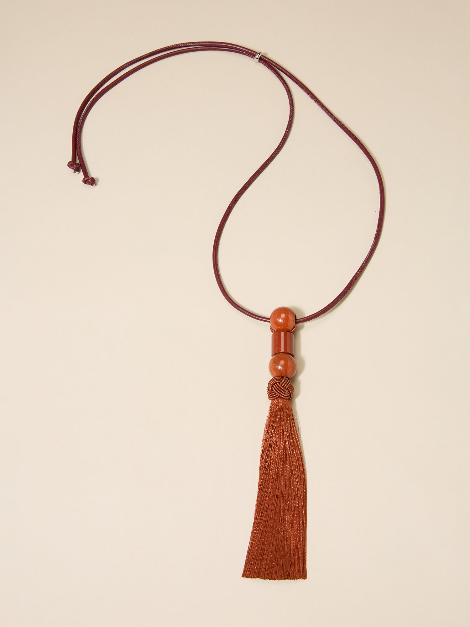 GWD Beth Tassel Necklace Collection, Red, Black and Brown