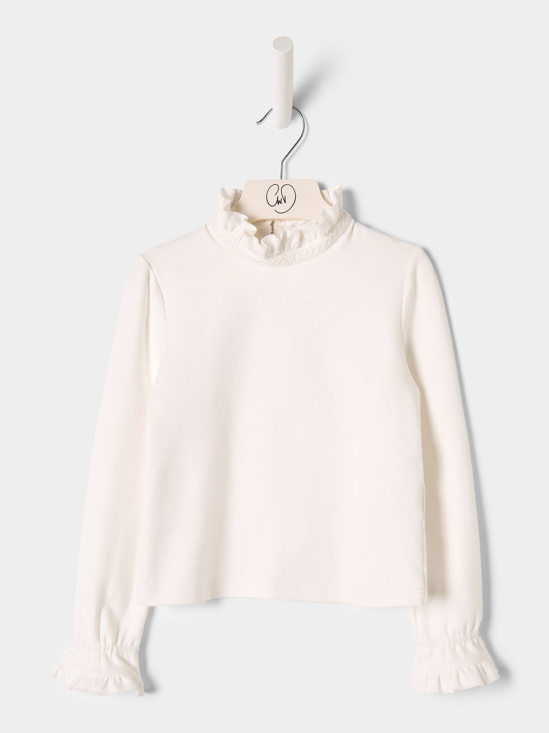 Daria White Jersey High Neck Top