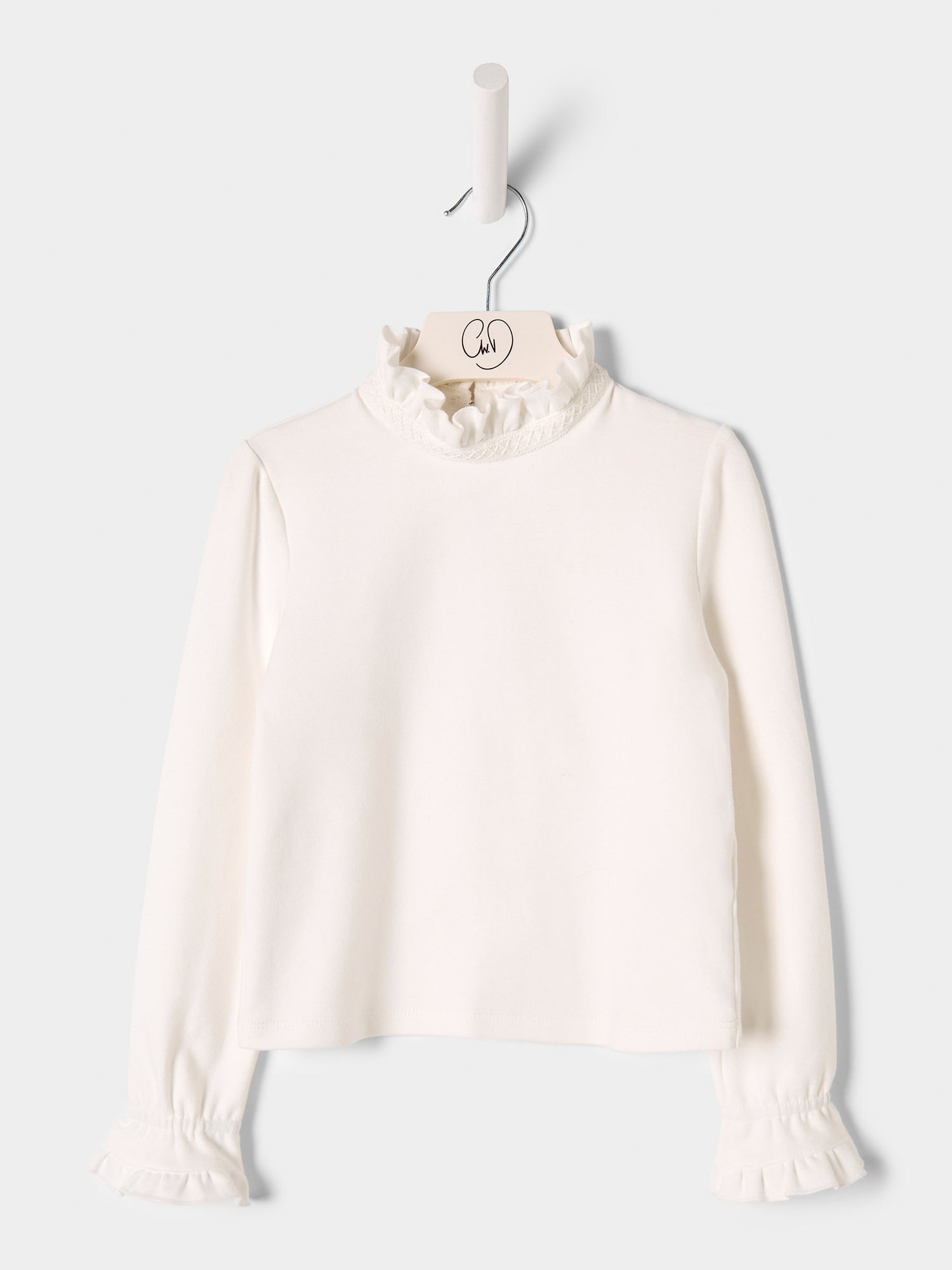 Daria White Jersey High Neck Top