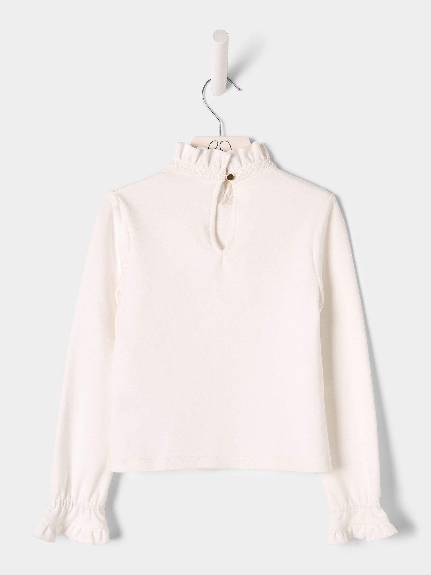 Daria White Jersey High Neck Top