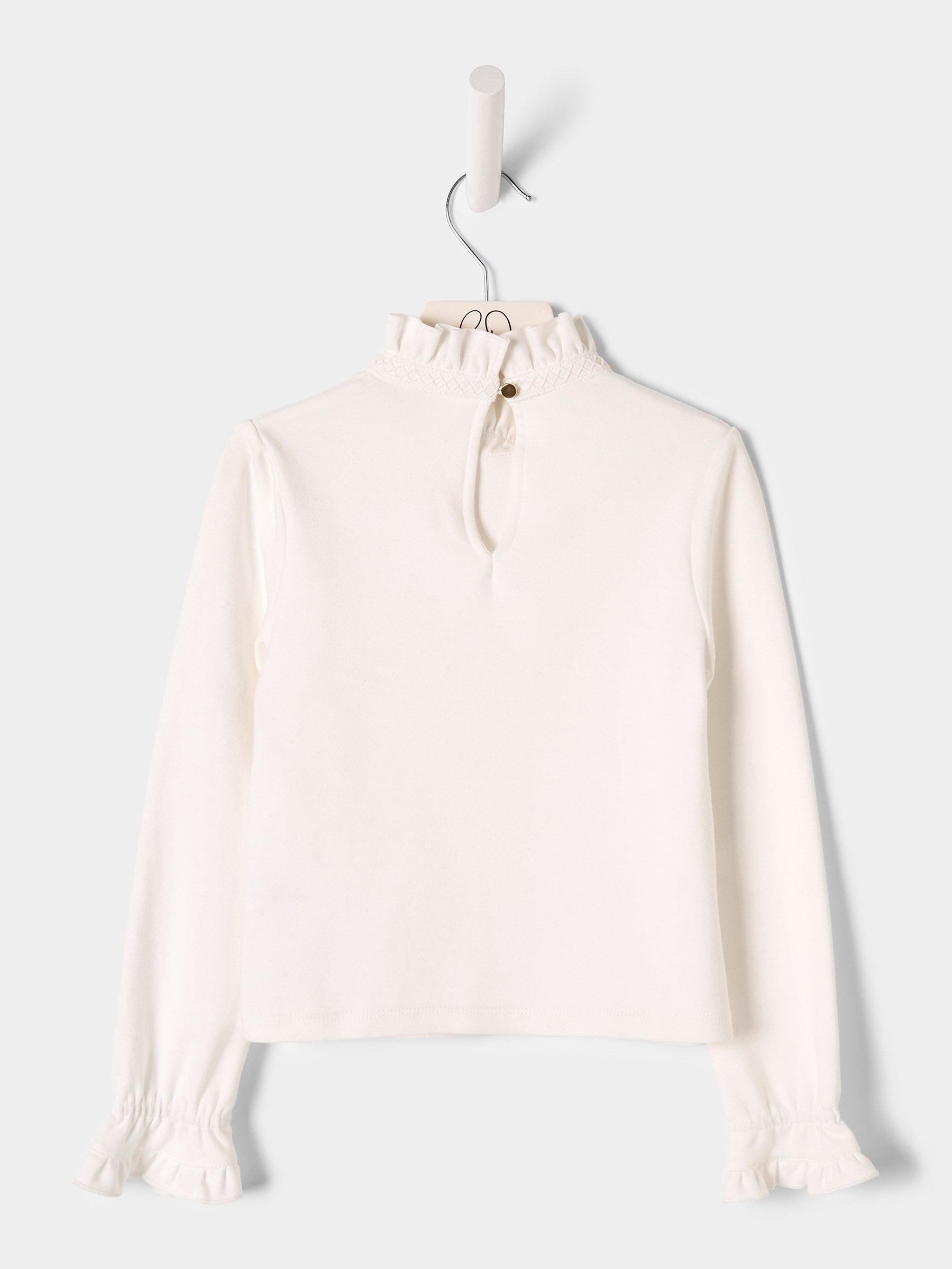 Daria White Jersey High Neck Top