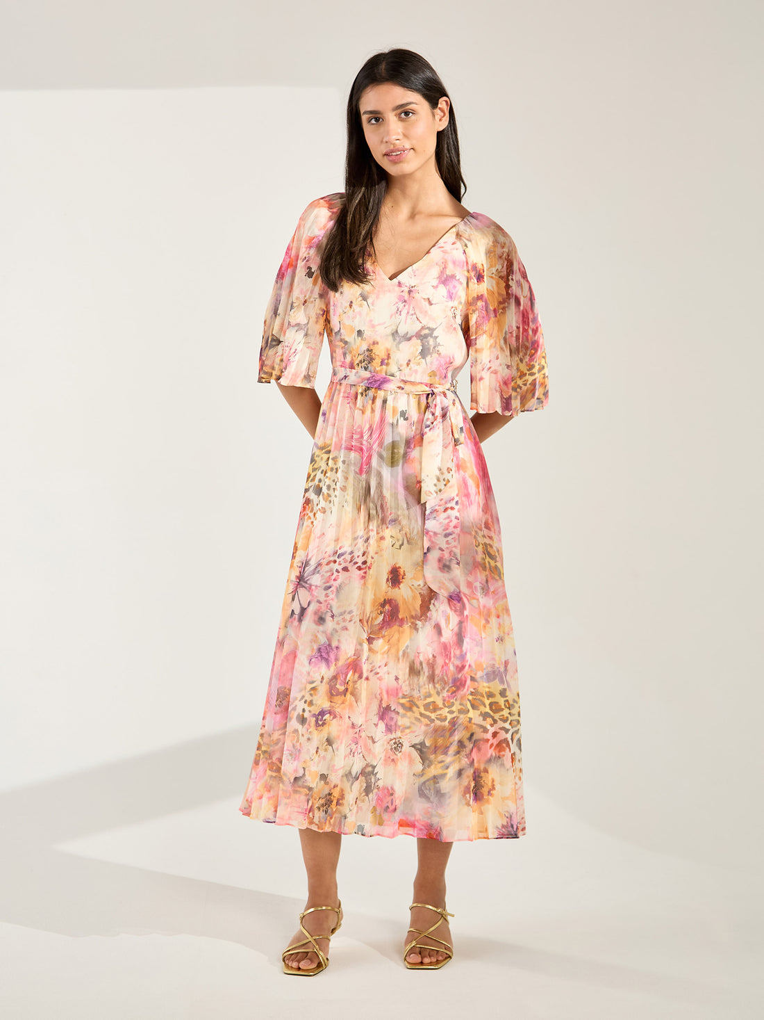 GWD Delphine Floral Print Midi Dress