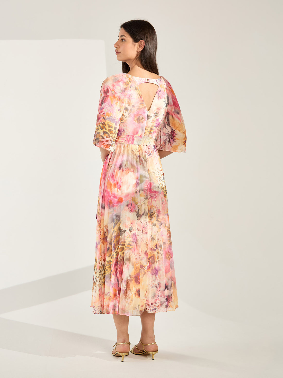 GWD Delphine Floral Print Midi Dress