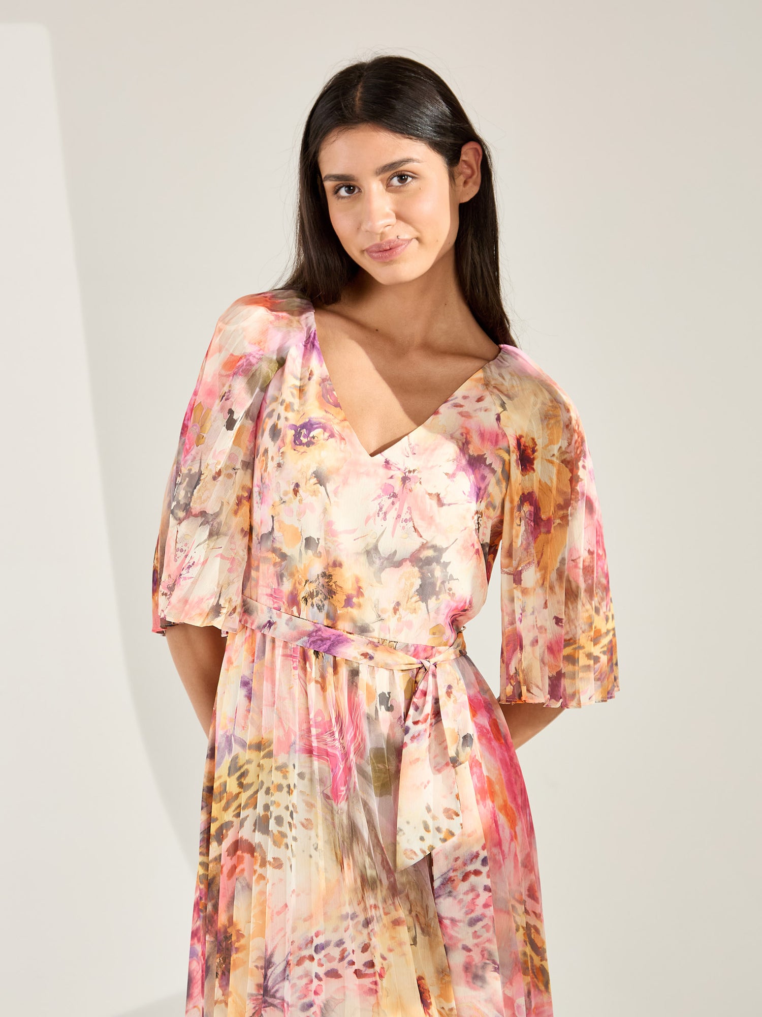 GWD Delphine Floral Print Midi Dress