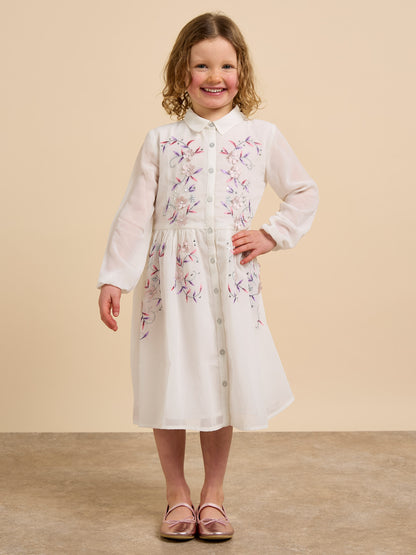 GWD Ellie Embroidered Shirt White Dress