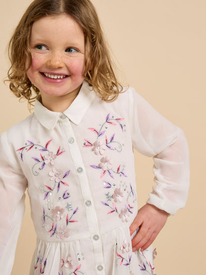 GWD Ellie Embroidered Shirt White Dress