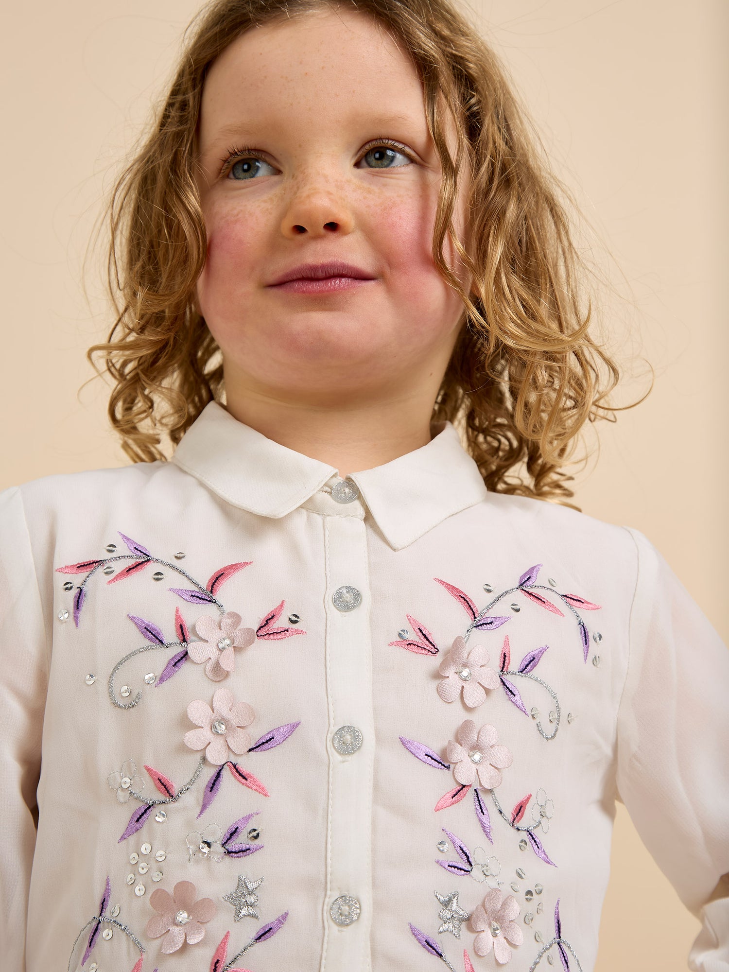 GWD Ellie Embroidered Shirt White Dress