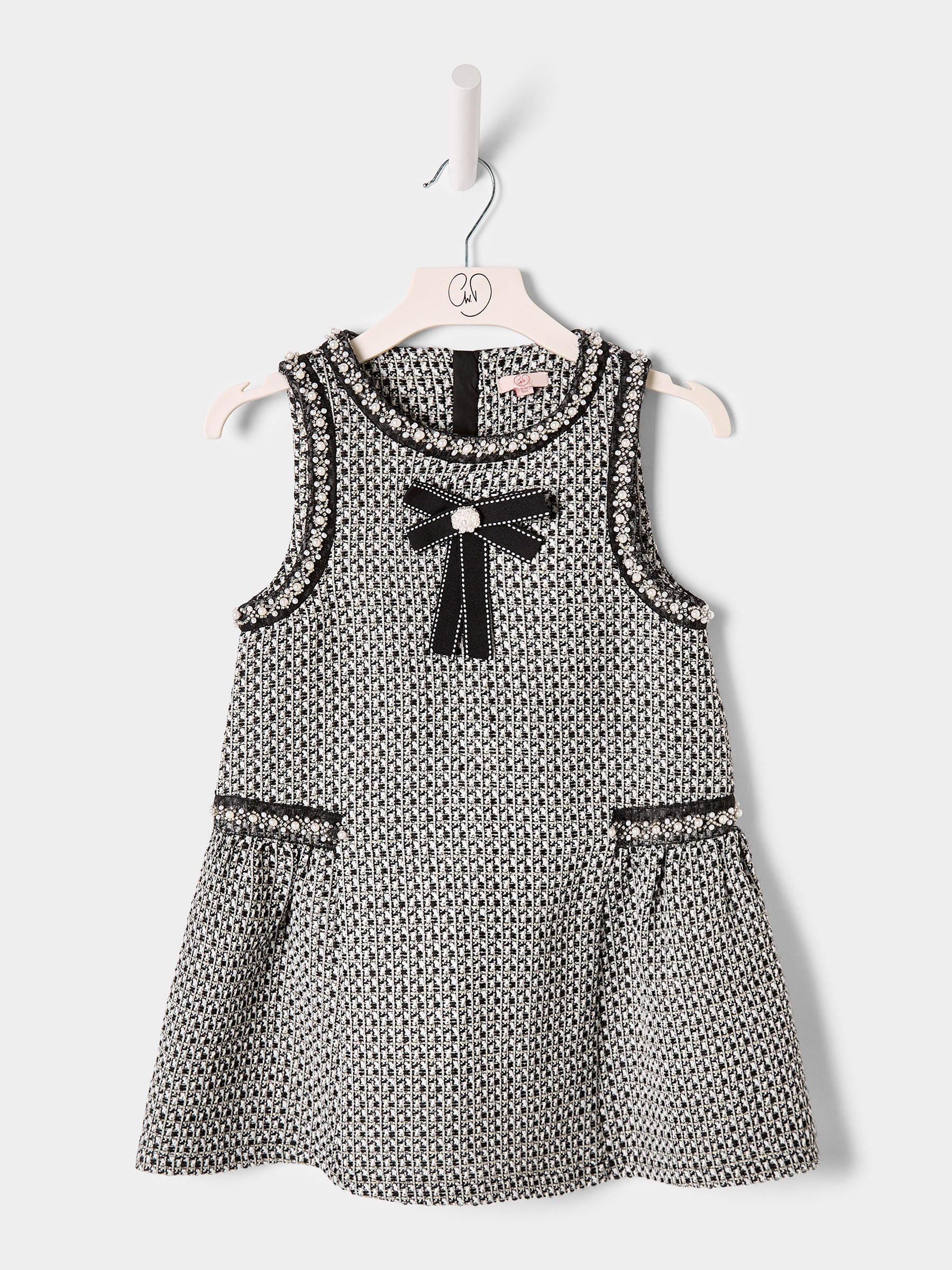 Elowen Black Boucle Pinafore dress