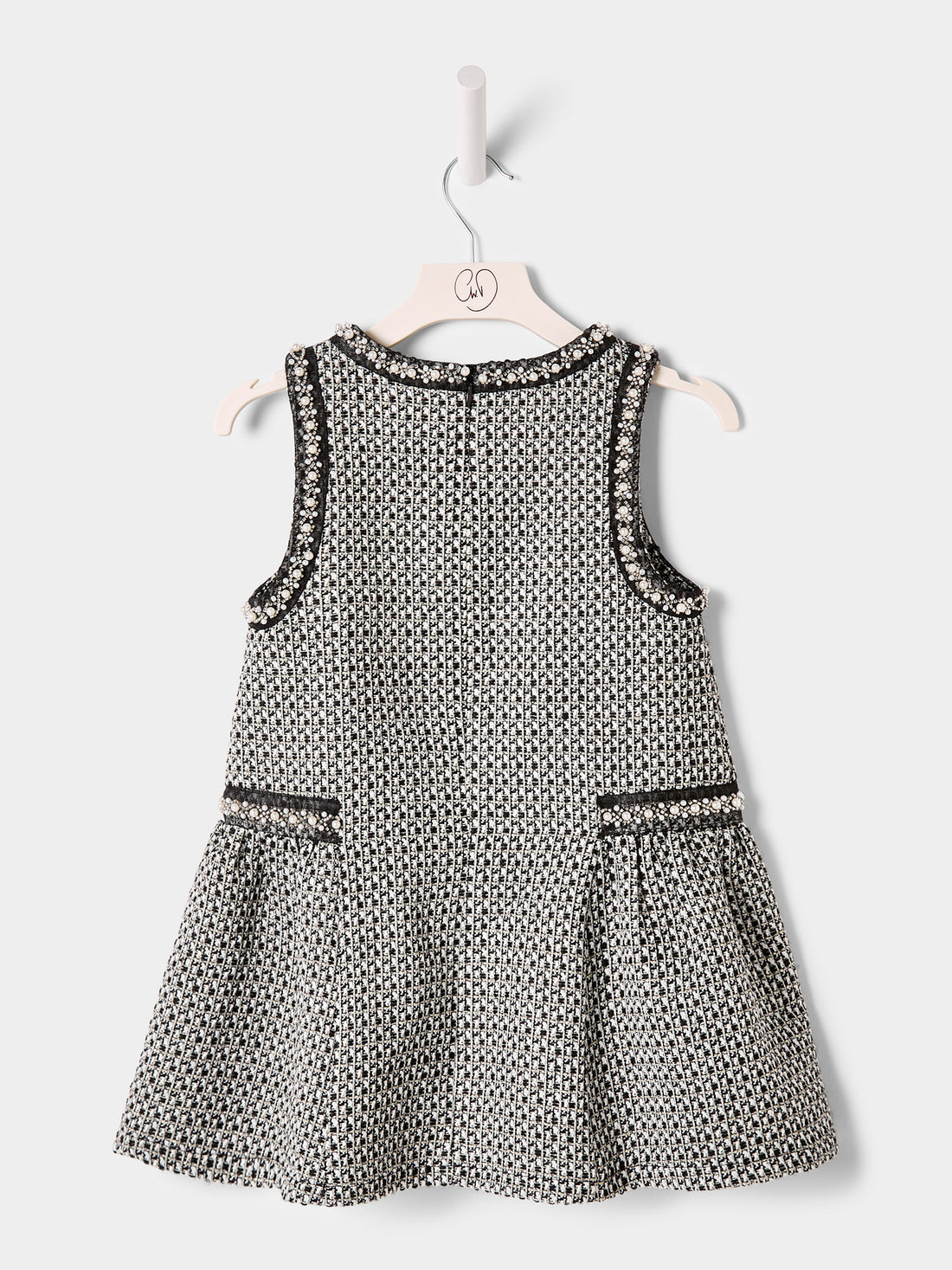 Elowen Black Boucle Pinafore dress