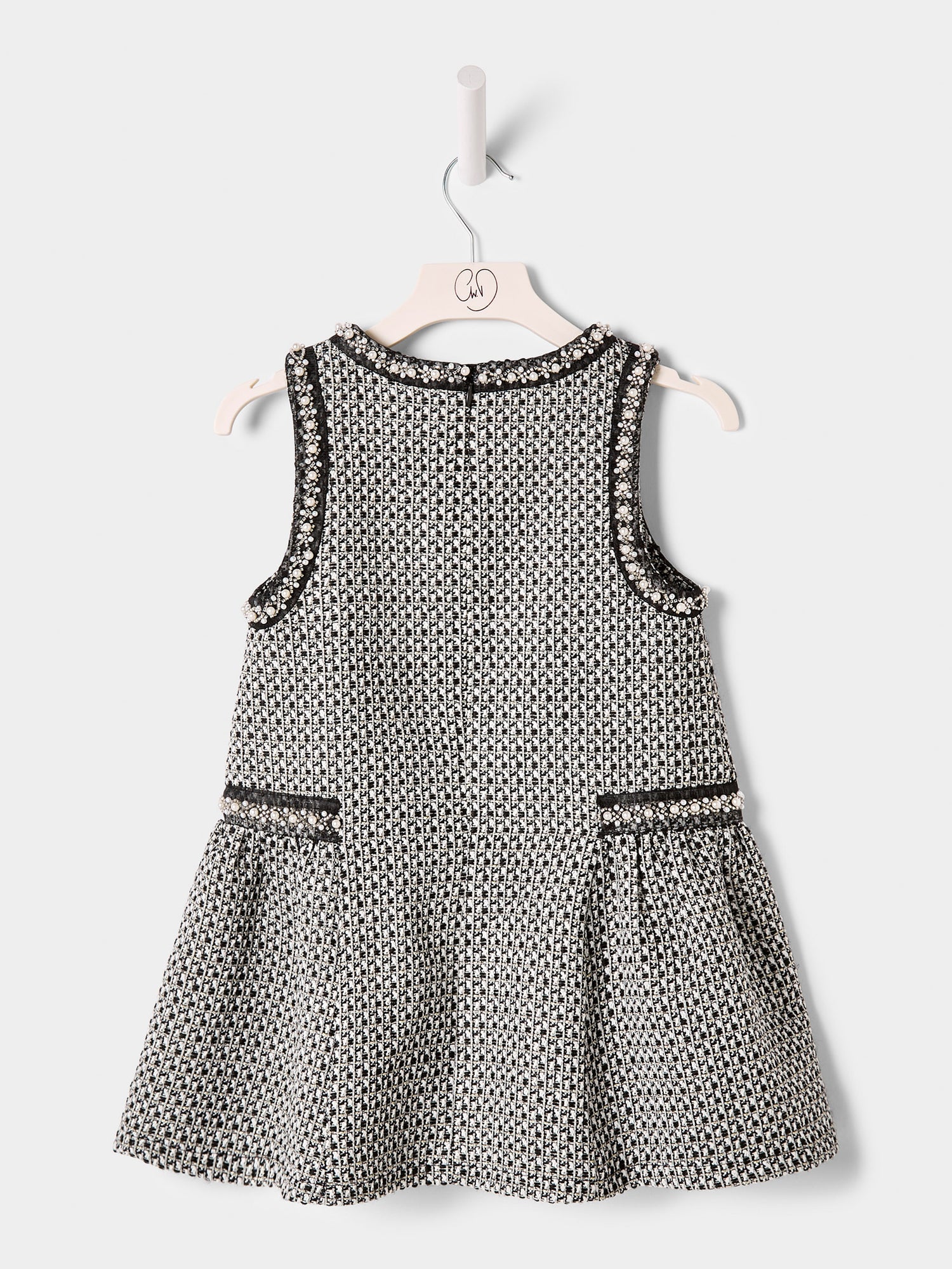 Elowen Black Boucle Pinafore dress