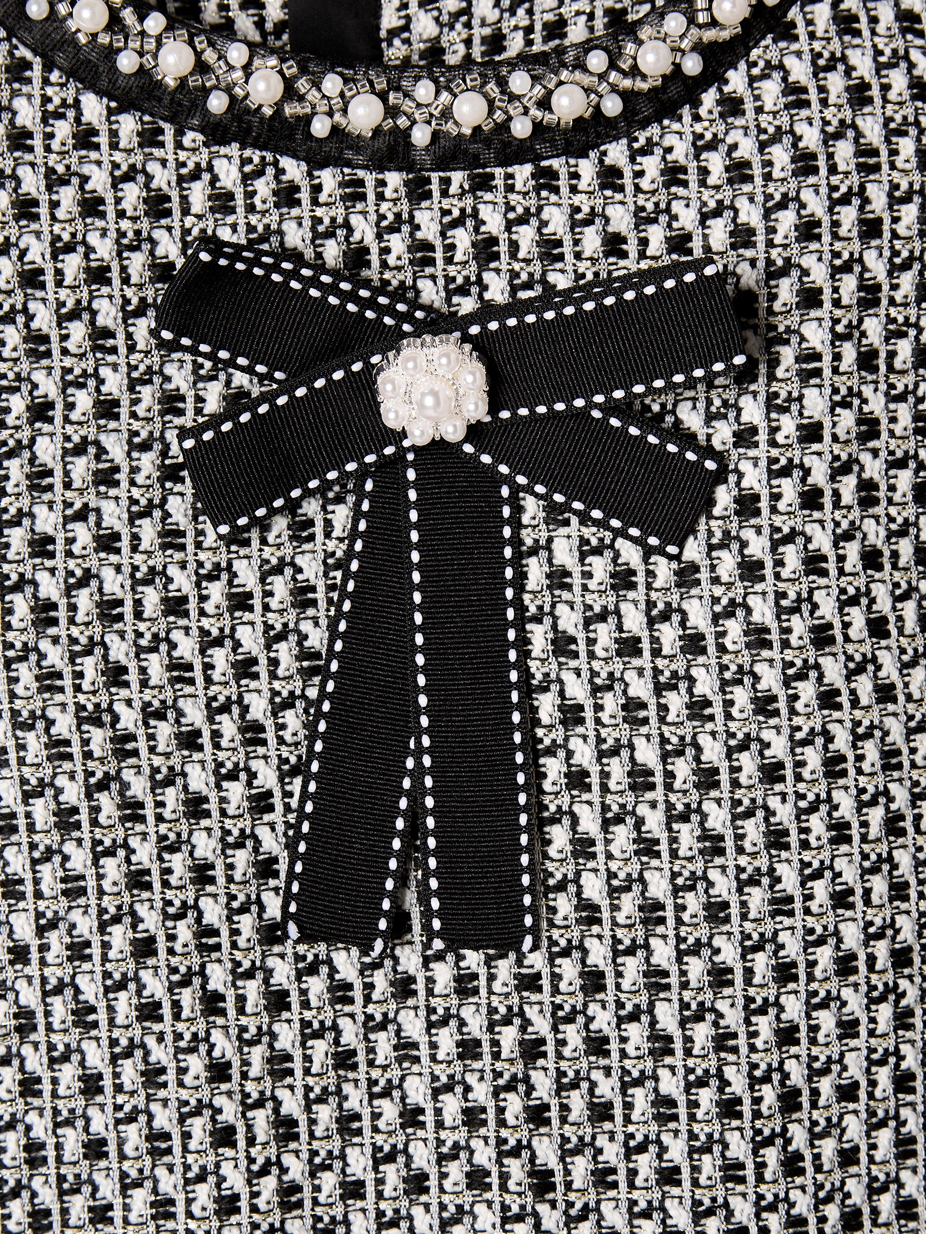 Elowen Black Boucle Pinafore dress