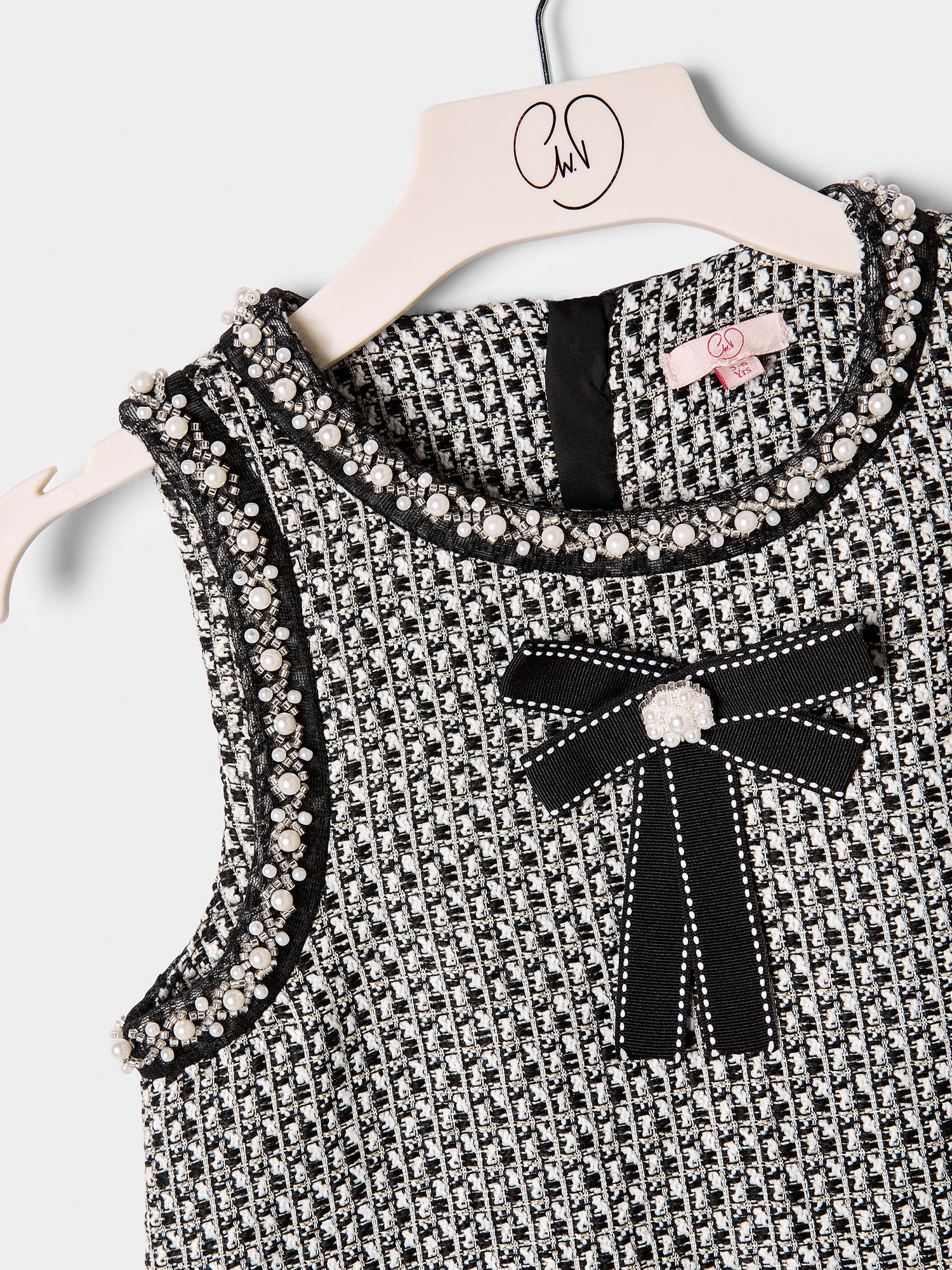 Elowen Black Boucle Pinafore dress