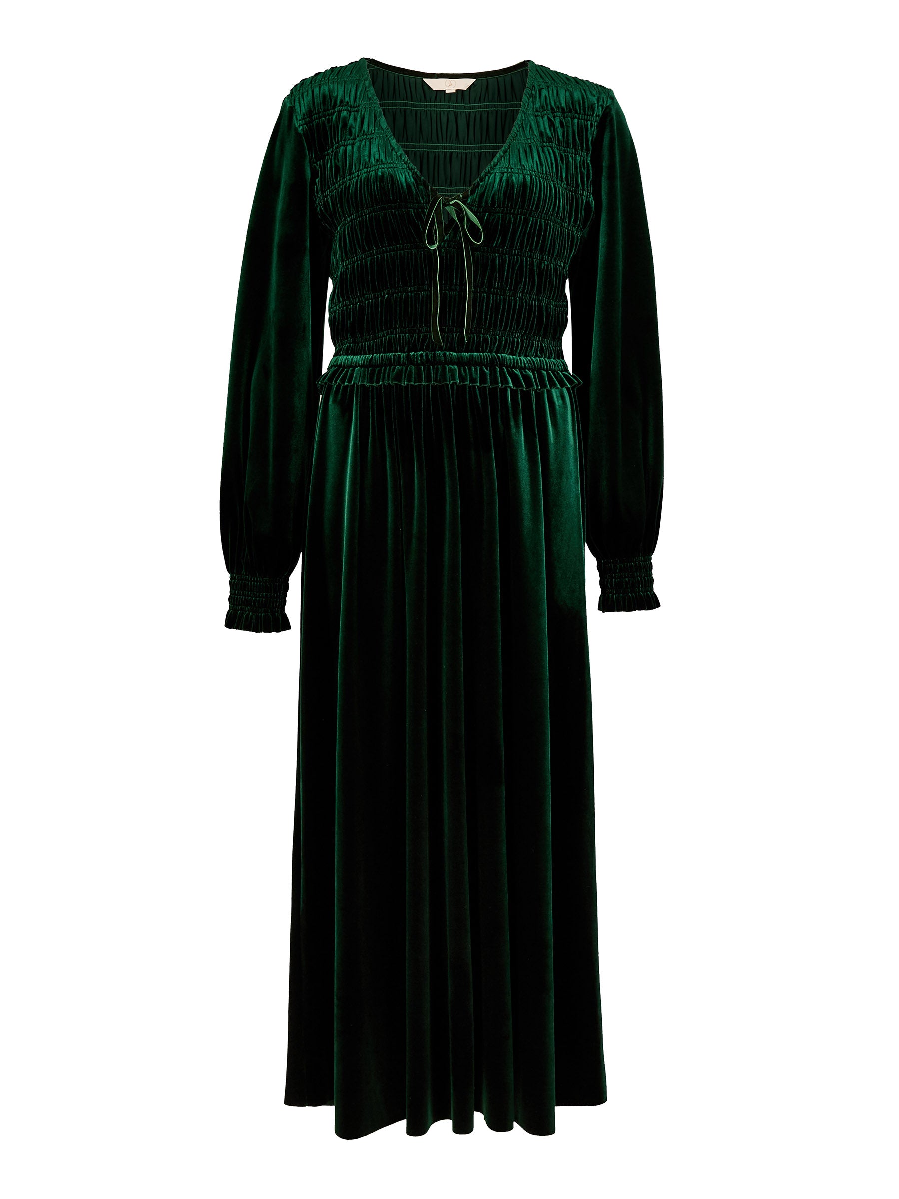 Emerald Green Velvet Lydia Maxi Dress