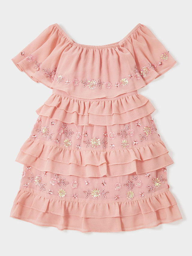 Eleanor Embellished Tiered Dress