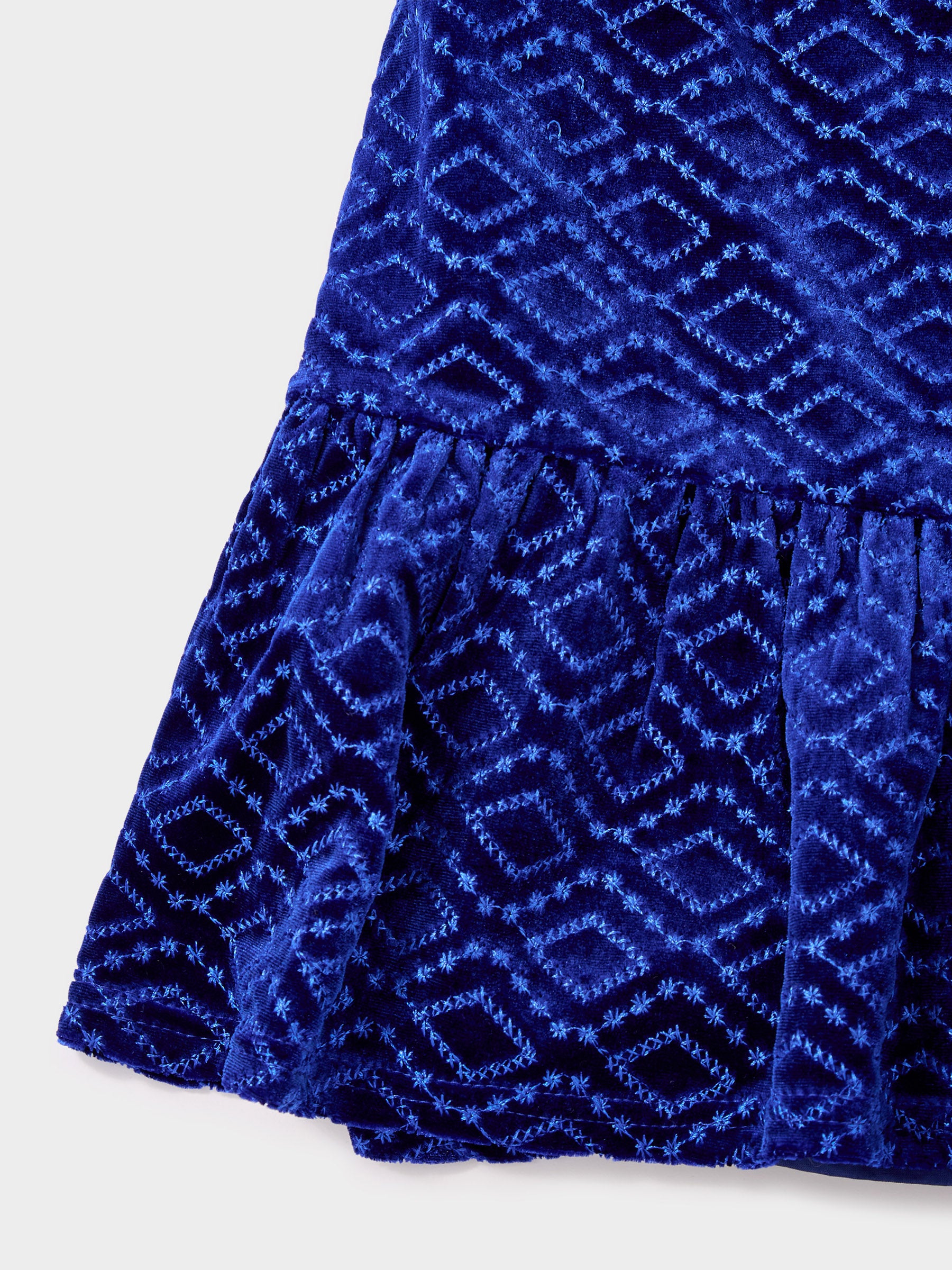 Hazel Cobalt Embroidered Velvet Dress