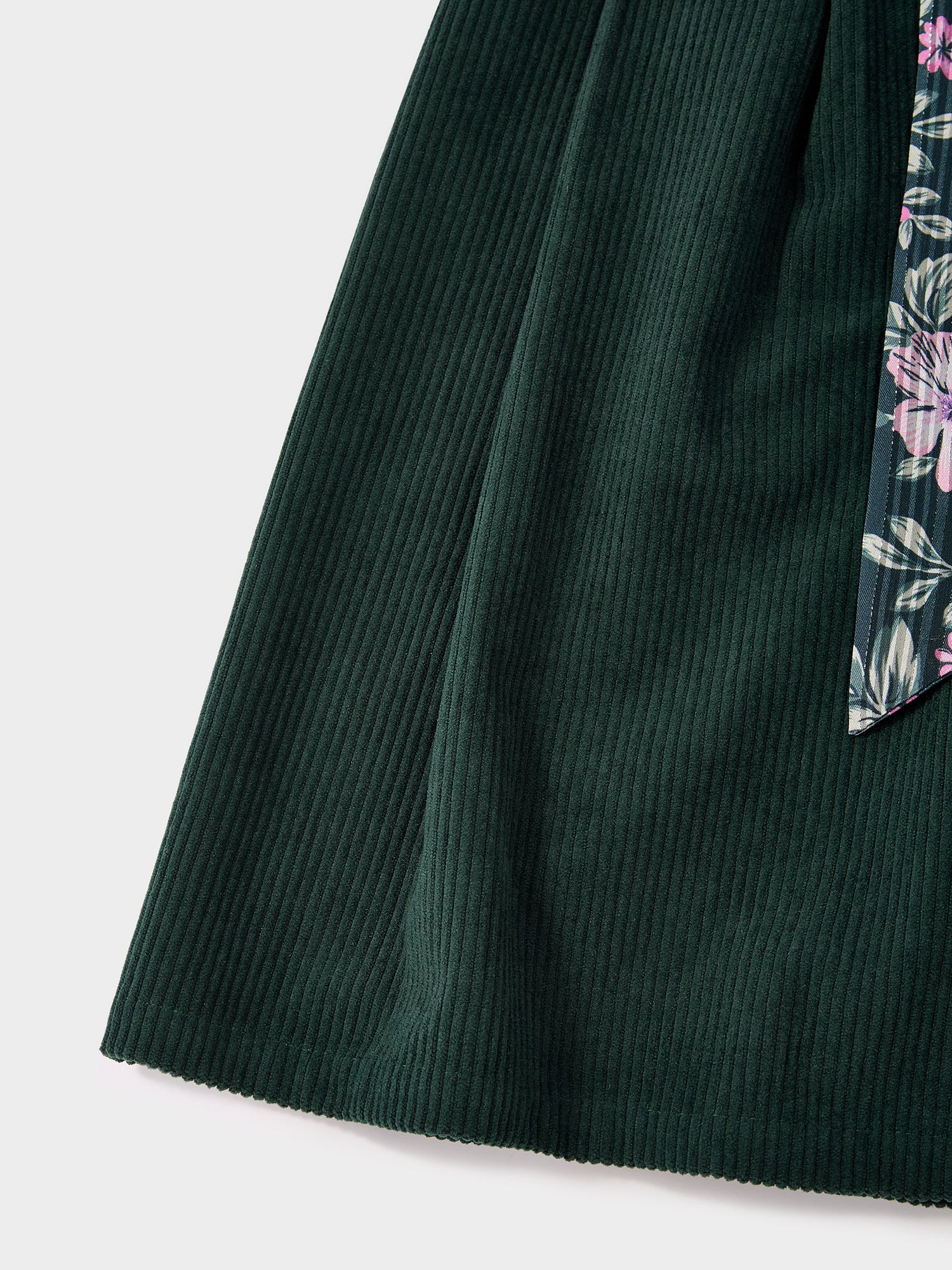 Jade Green Corduroy Culottes with Floral Belt