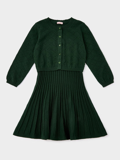 Darcie Green Knitted 2-in-1 Dress | GWD Fashion