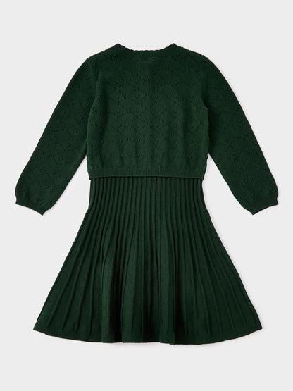 Darcie Green Knitted 2-in-1 Dress