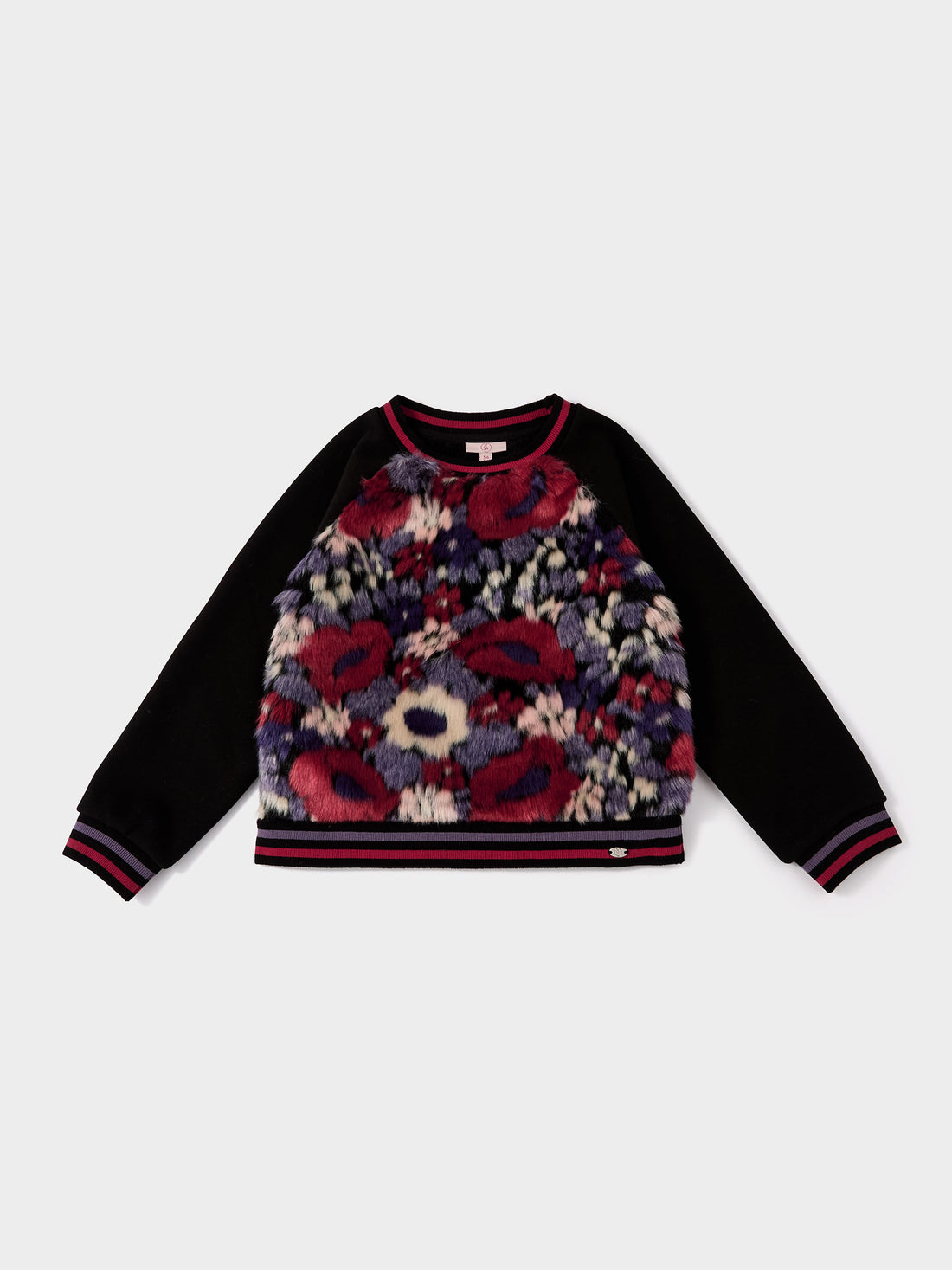 Lulu Mae Floral Faux Fur Sweatshirt | GWD Fashion