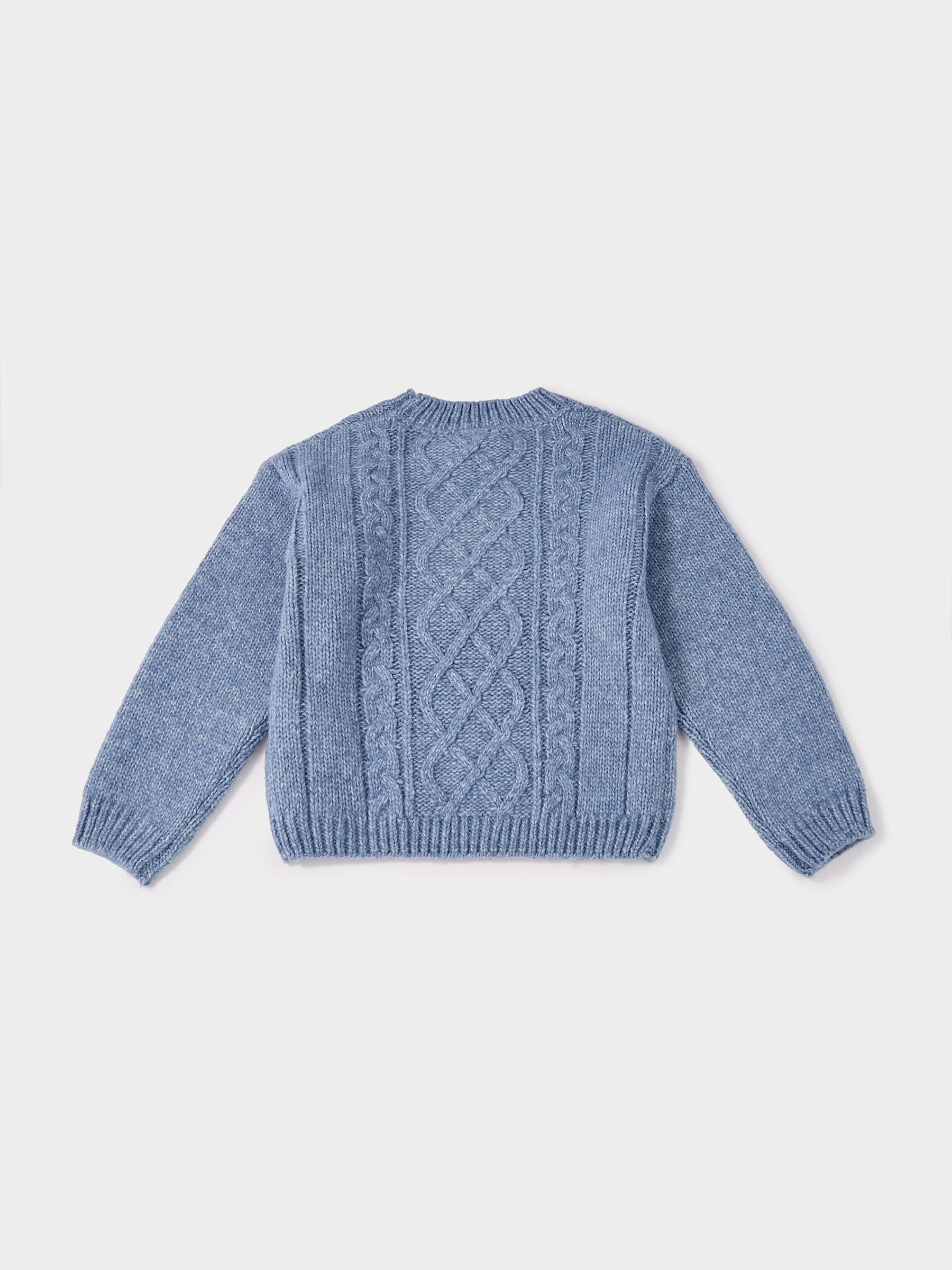 Molly Cornflour Blue Cable Knit Diamanté Jumper