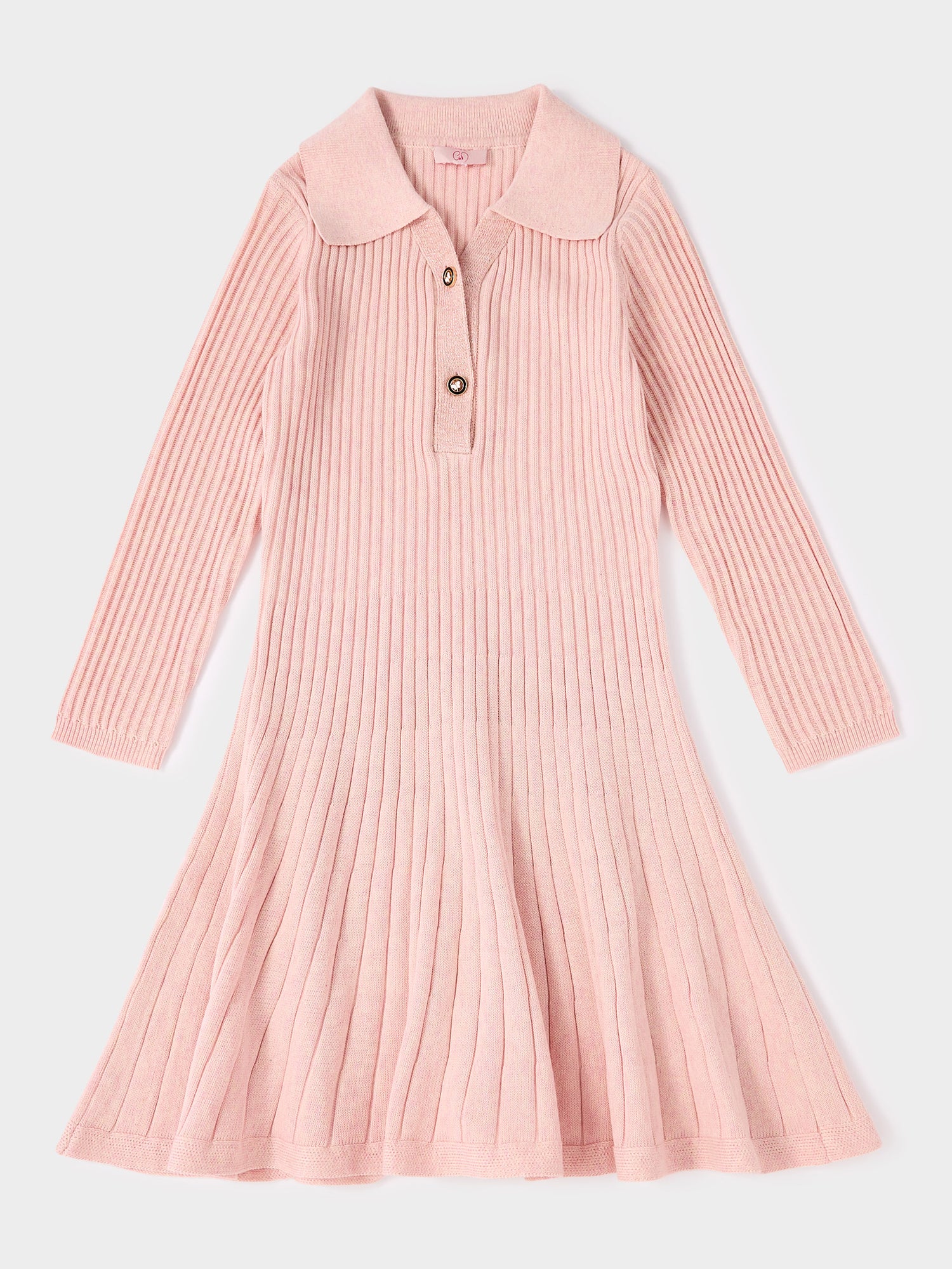 Tayla Pink Collared Knitted Dress | GWD Fashion