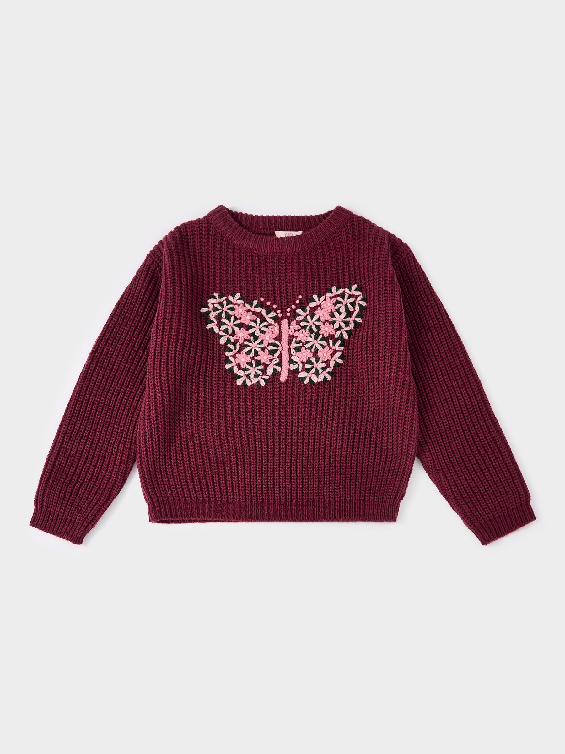 Becca Chunky Knit Embroidered Butterfly Jumper