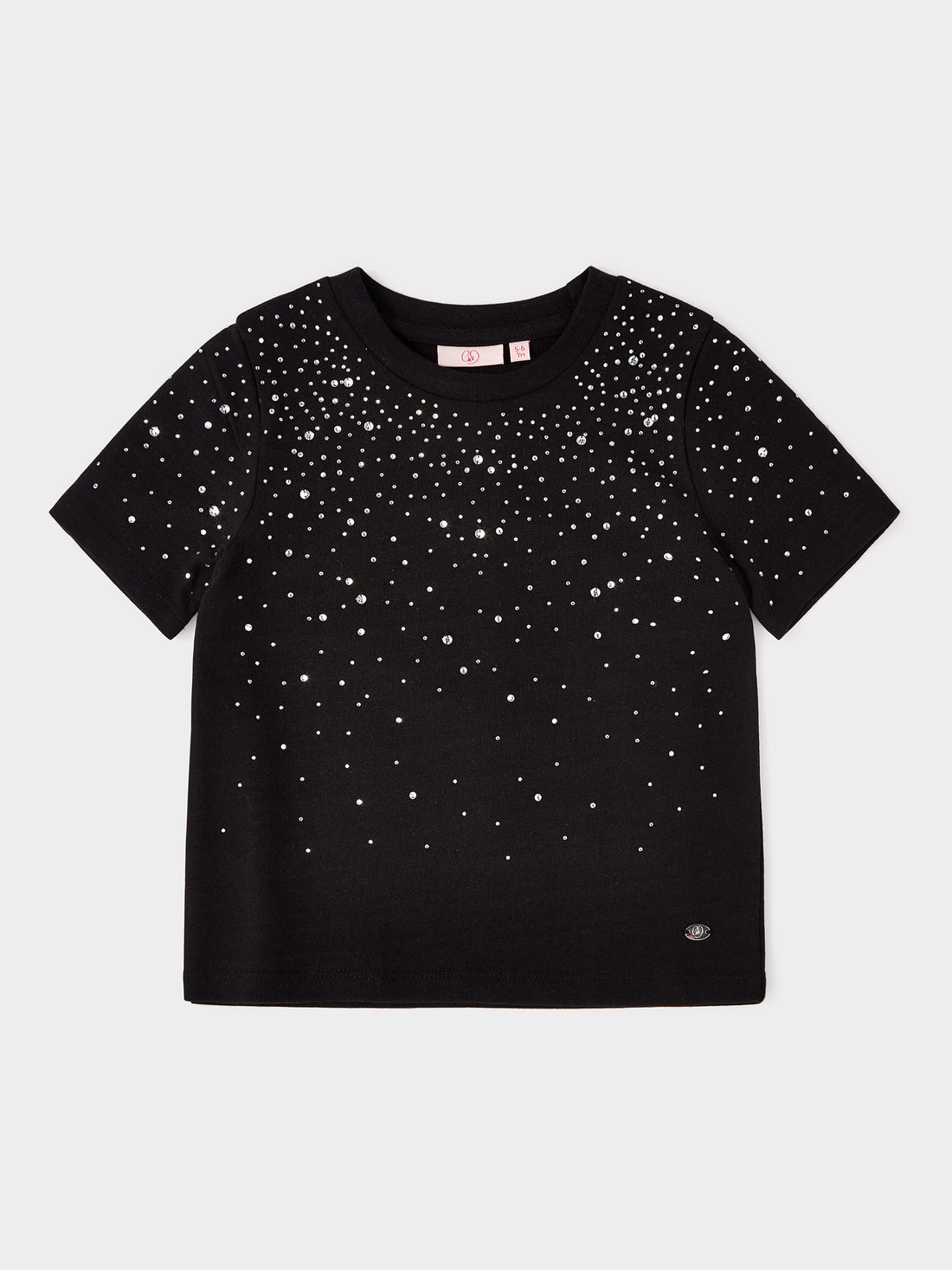 Beth Black Jersey Diamanté T-Shirt