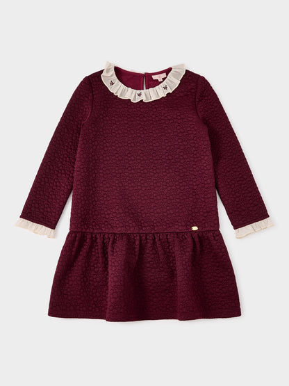 Millie Burgundy Embroidered Sweat Dress