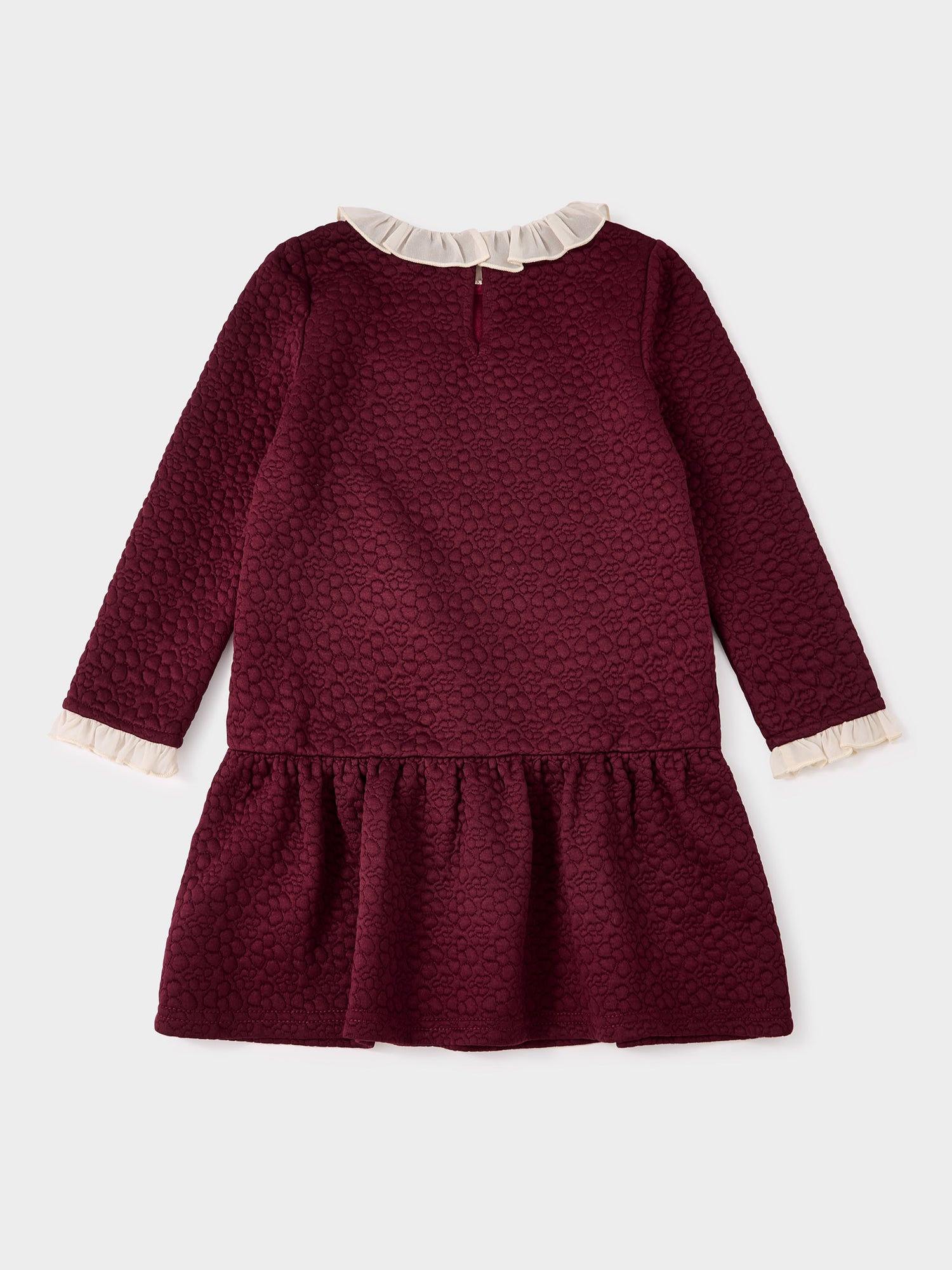 Millie Burgundy Embroidered Sweat Dress