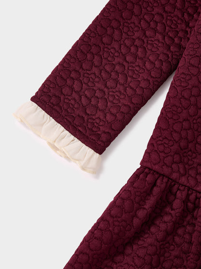 Millie Burgundy Embroidered Sweat Dress