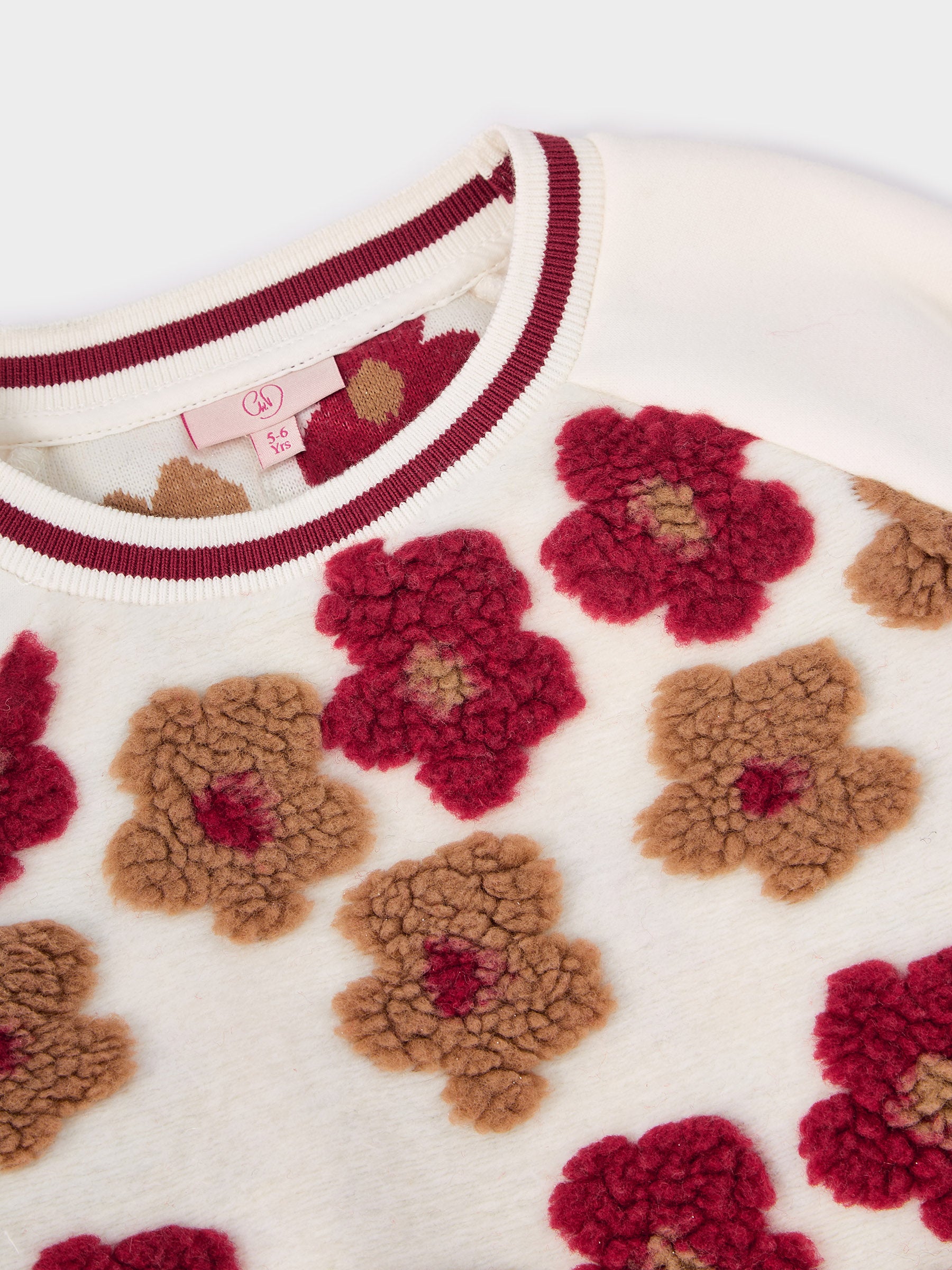 Lulu Boucle Embroidered Floral Sweatshirt