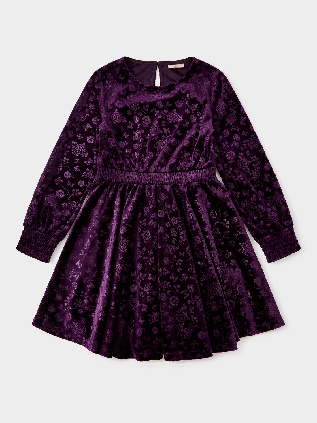 Asha Purple Floral Velvet Dress