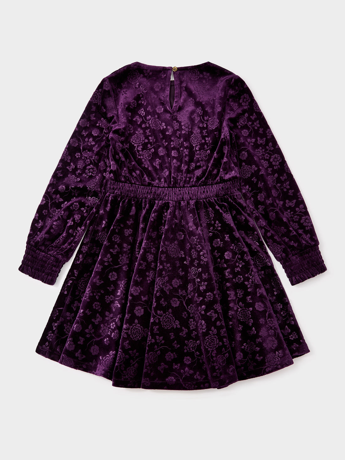 Asha Purple Floral Velvet Dress