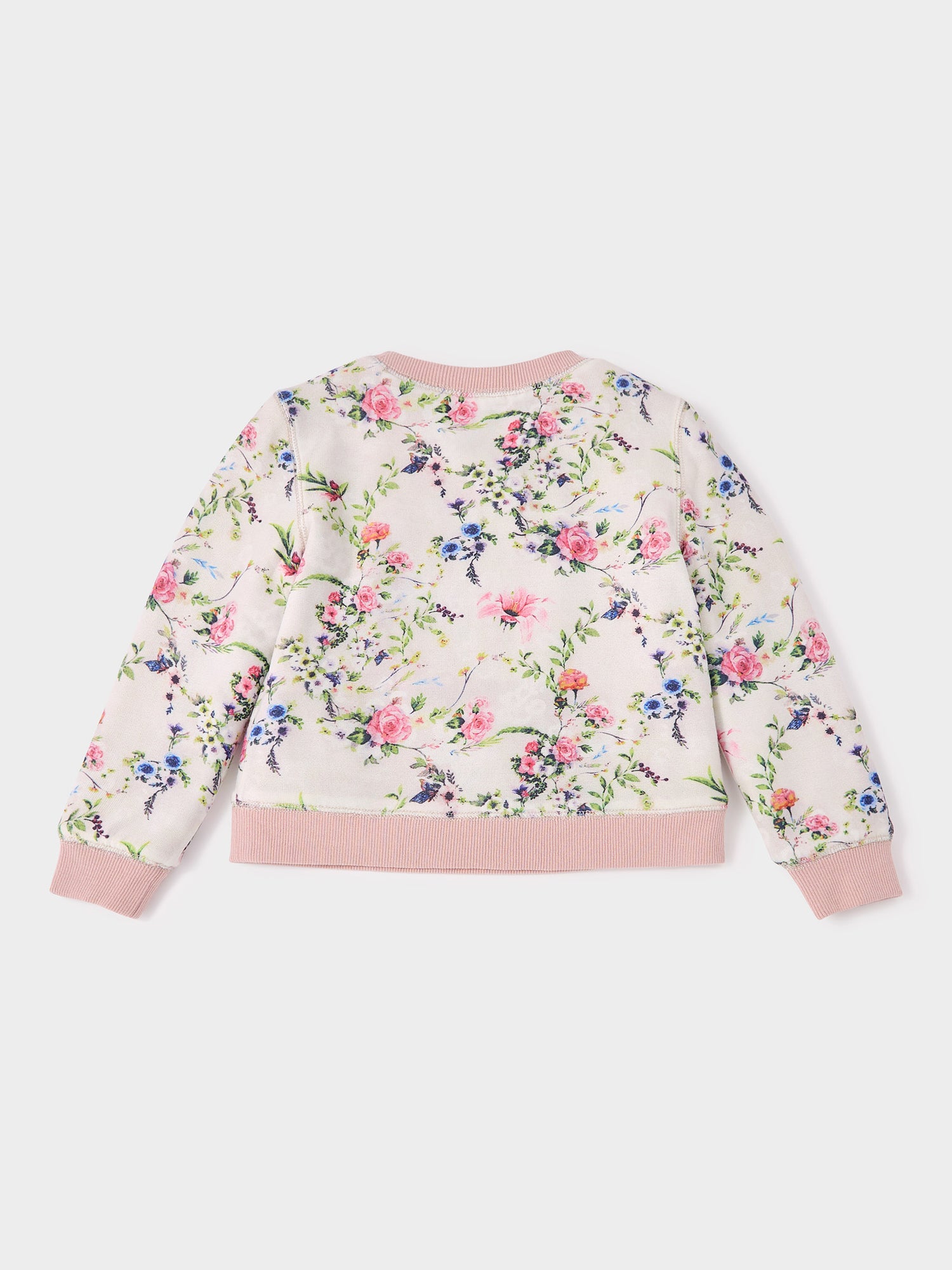 Faye Cathy Reversible Faux Fur and Floral Print Sweatshirt