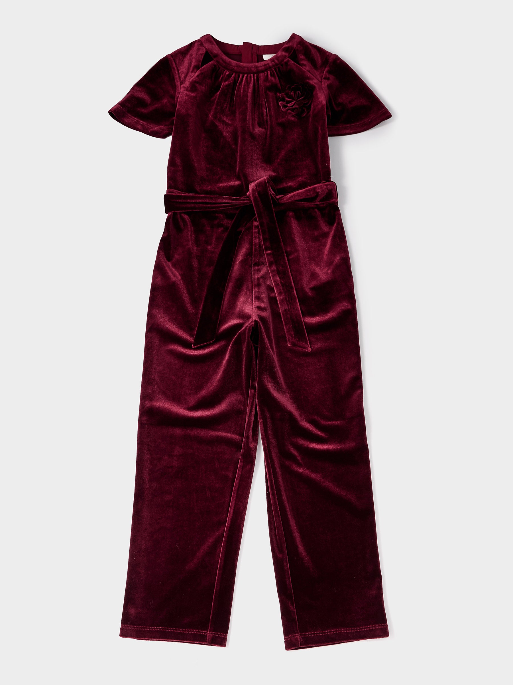 Nova Burgundy Velvet Jumpsuit