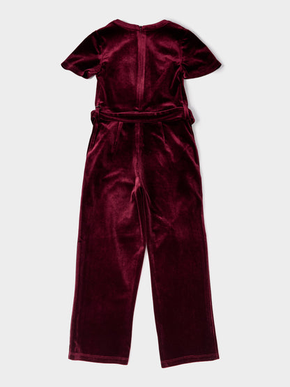 Nova Burgundy Velvet Jumpsuit