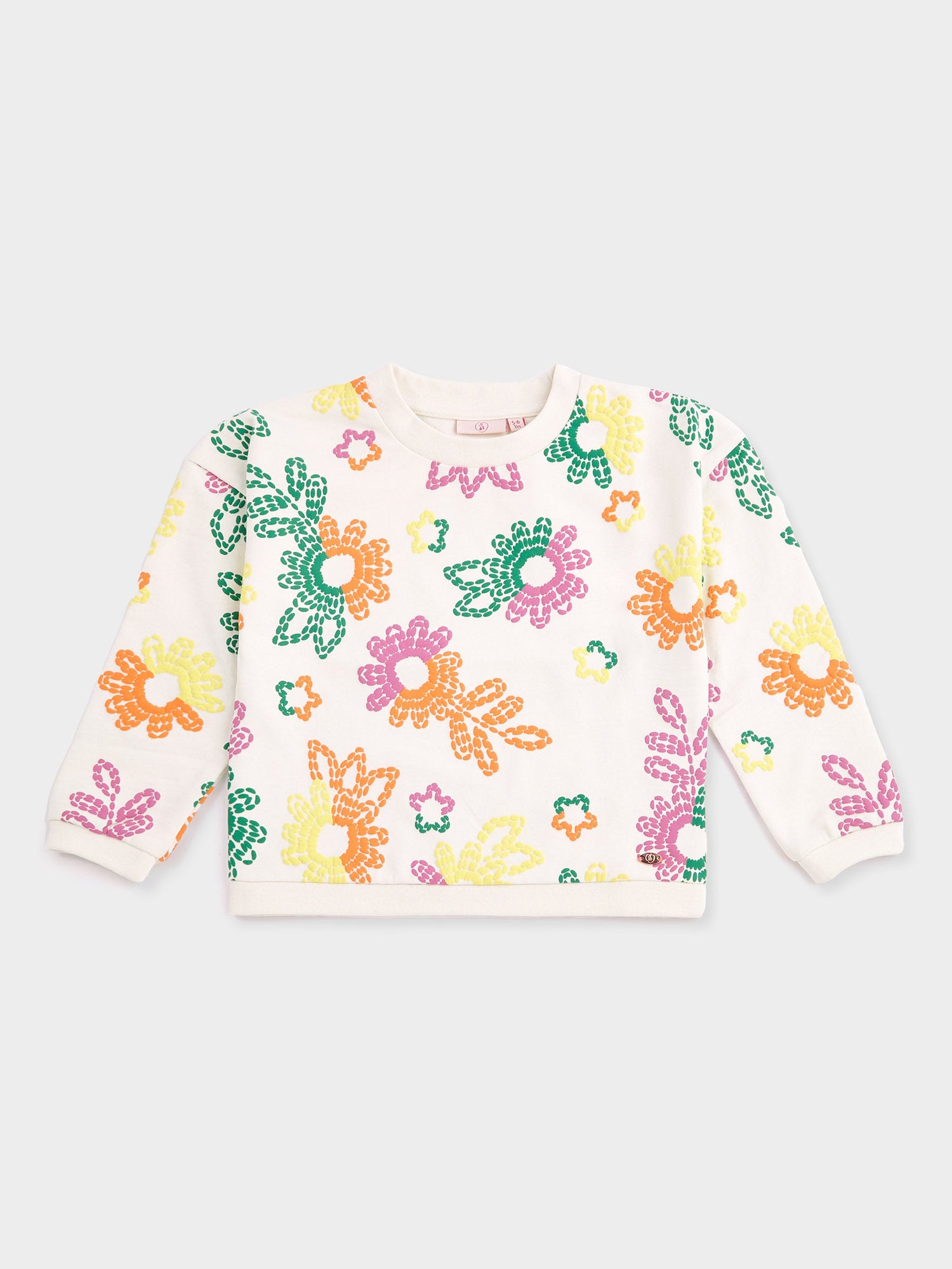 GWD Orla White Floral Print Sweatshirt